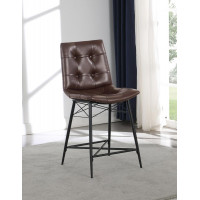 Coaster Furniture 107860 Upholstered Tufted Counter Height Stools Brown (Set of 2)